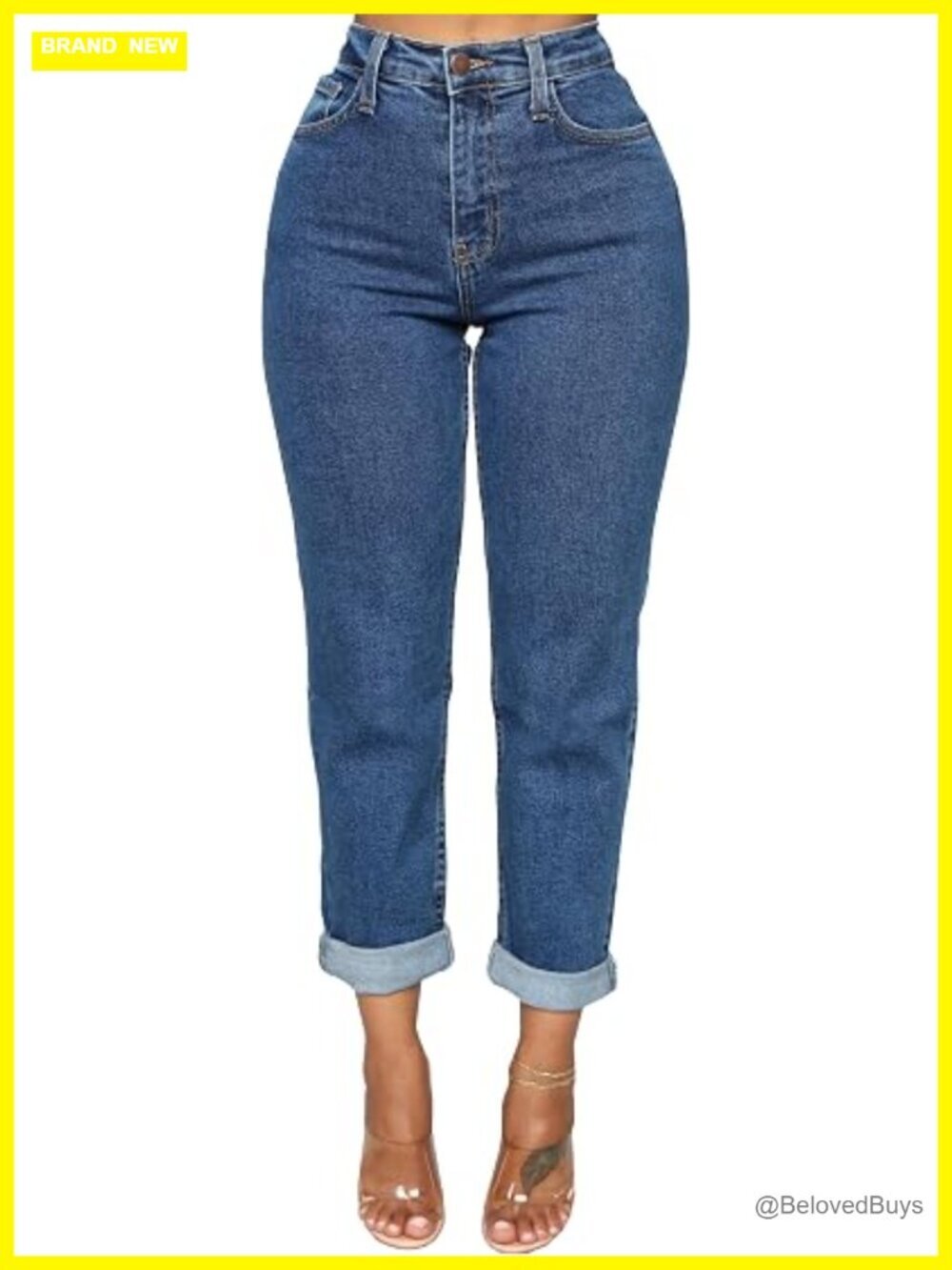 High Waist Ripped Boyfriend Jeans Stretchy Distressed Denim Pants